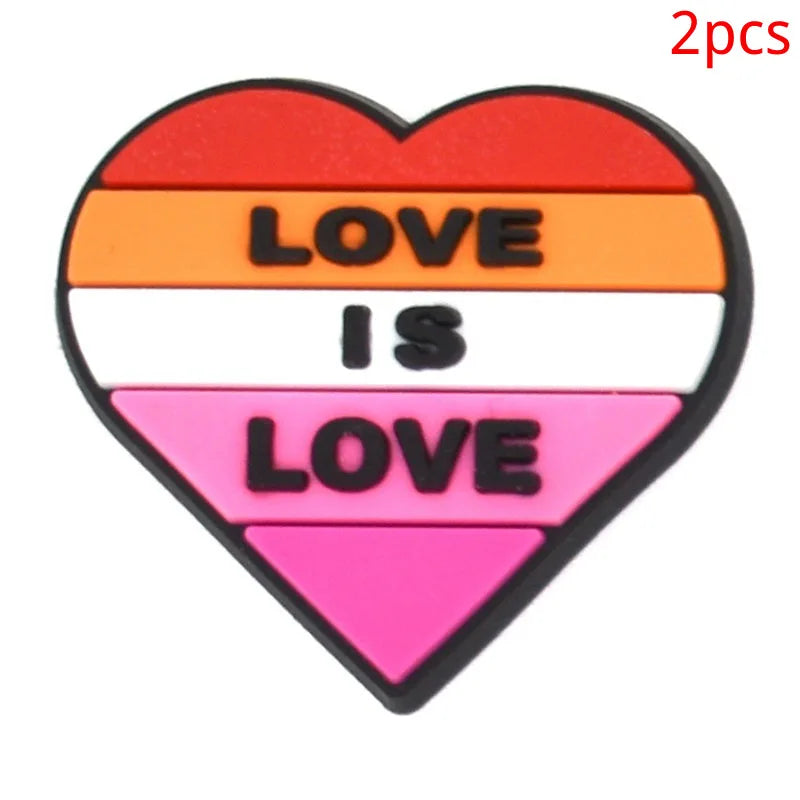 New rainbow shoe charm hole shoe accessories DIY shoe accessories PVC soft rubber shoe buckle jewelry spot wholesale
