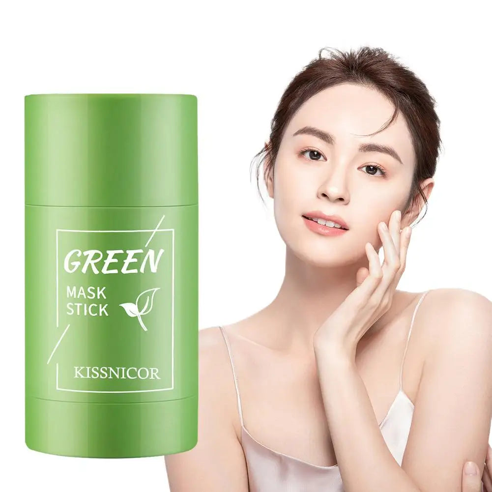 Face Clean Mask Green Tea Cleansing Stick Mask Shrink Pores Deep Blackhead Remover Facial Cleansing Moisturizing Mask 40g