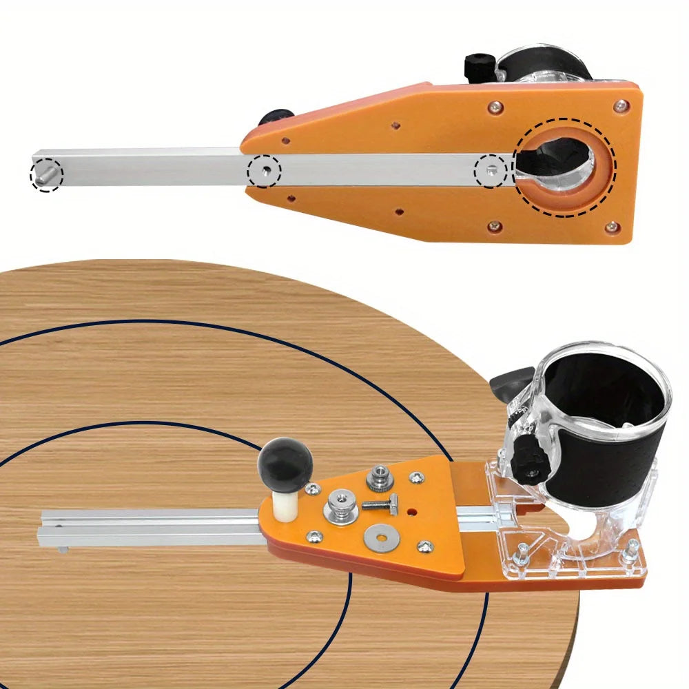 Woodworking Router Circle Cutting Jig, Electric Hand Trimmer Inverted Balance Base Plate for Round Cutting Grooving Arc Chamfer