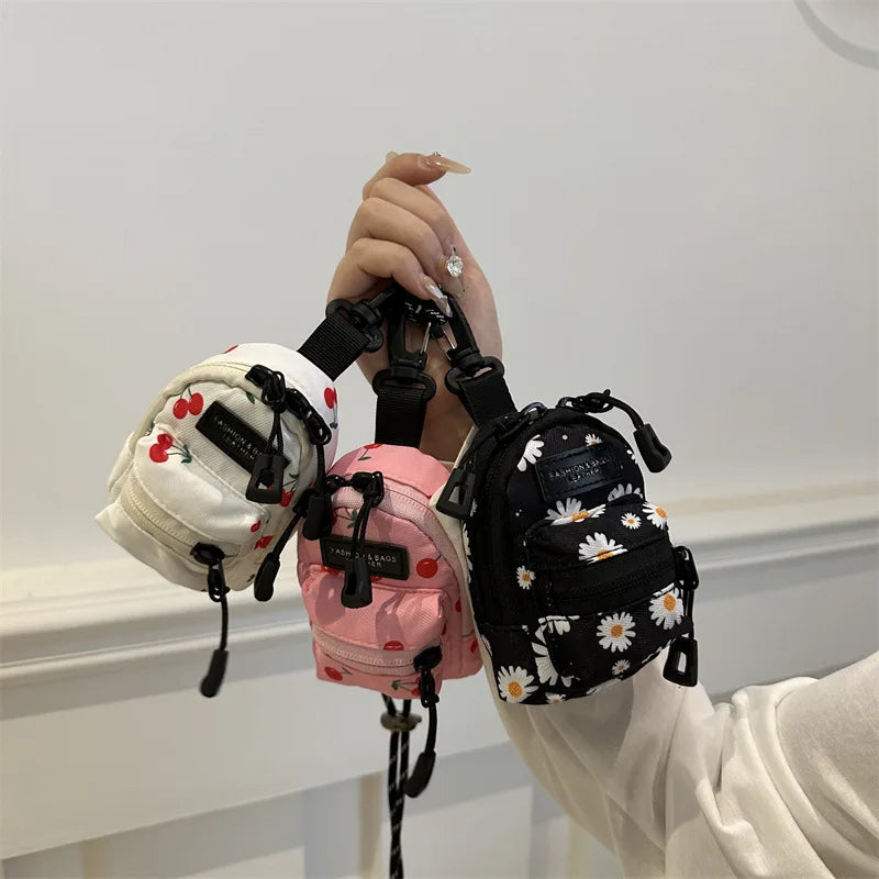 Women Small Bag Mini Lipstick Headphones Trendy Fashionable Pendant Bag Simple Niche Design Fabric Single-shoulder Crossbody Bag