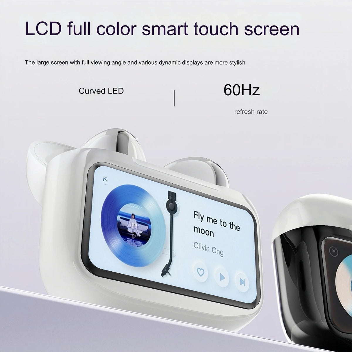 Multi-language New Arrival Headphones W12ENC Noise Reduction Smart Screen Waterproof Sports Bluetooth Headset Headphones Factory