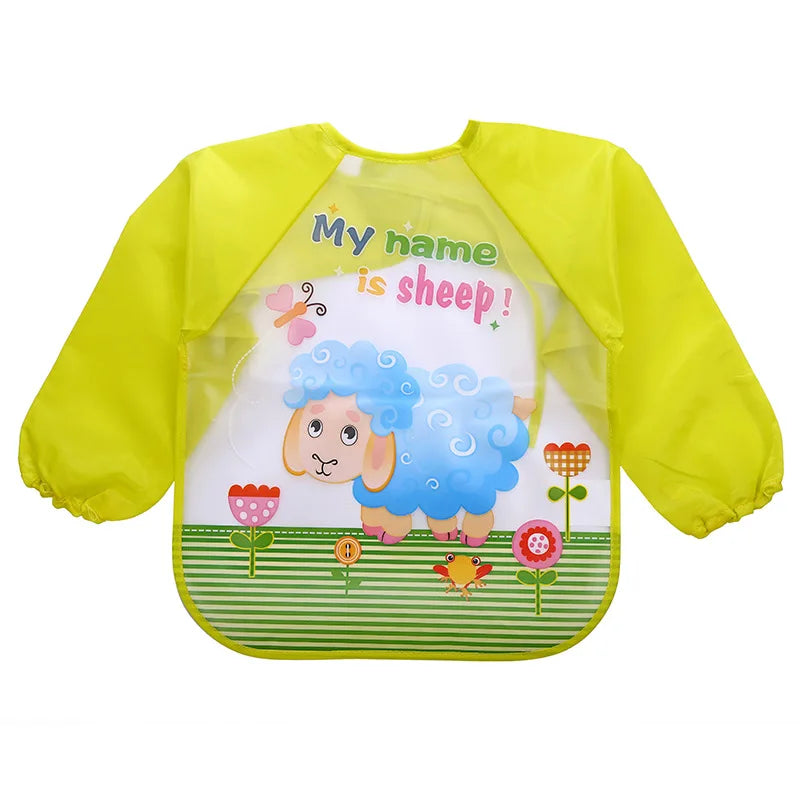 0-4 Years Baby Bibs Waterproof Kid Eating Clothing Children's Long Sleeves Feeding Smock Bib Baby Apron Bandana Bibs Clothes