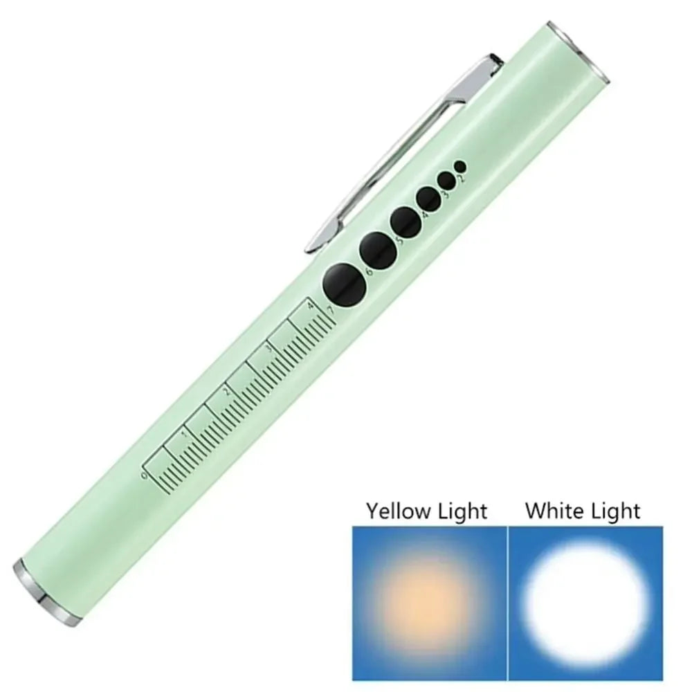 Portable Mini LED Pen Light Multi Function Pocket Clip LED Torch Lamp USB Rechargeable with Dual Lamp Nursing Flashlight