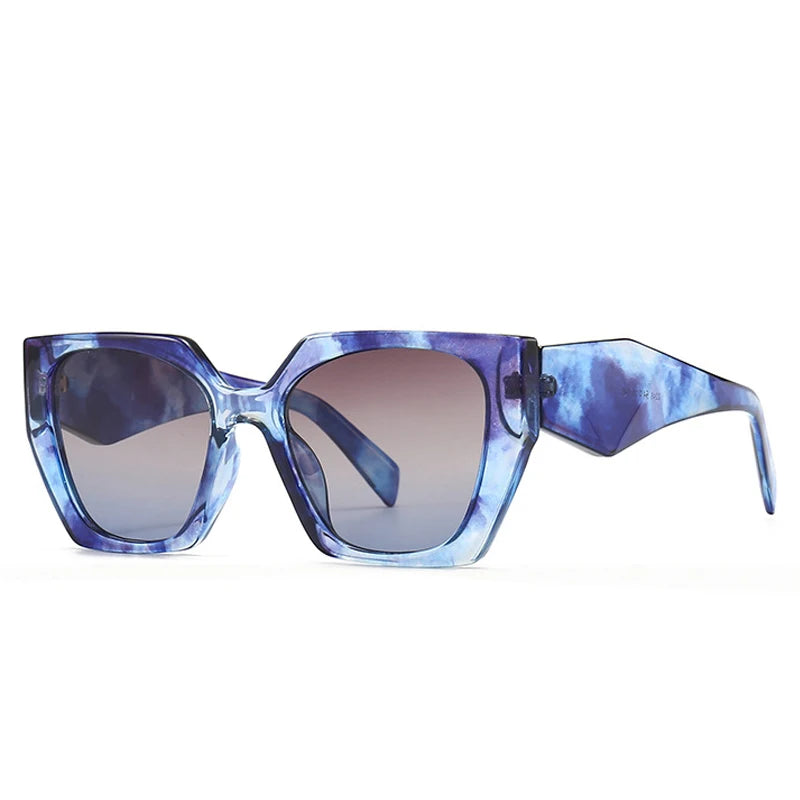 SHAUNA Retro Polygon Cat Eye Women Sunglasses Fashion Brand Designer Colorful Gradient Men Sun Glasses Shades UV400