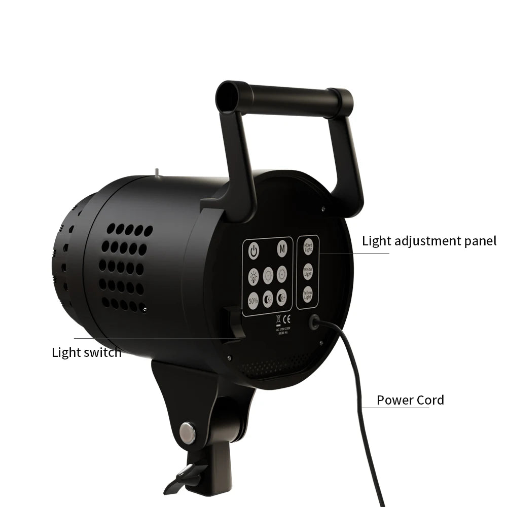 SH Bowens 135W Photography COB Video Light  Dimmable 3000-6500K For Softbox Lighting Portrait Flash Studio Video Live Streaming