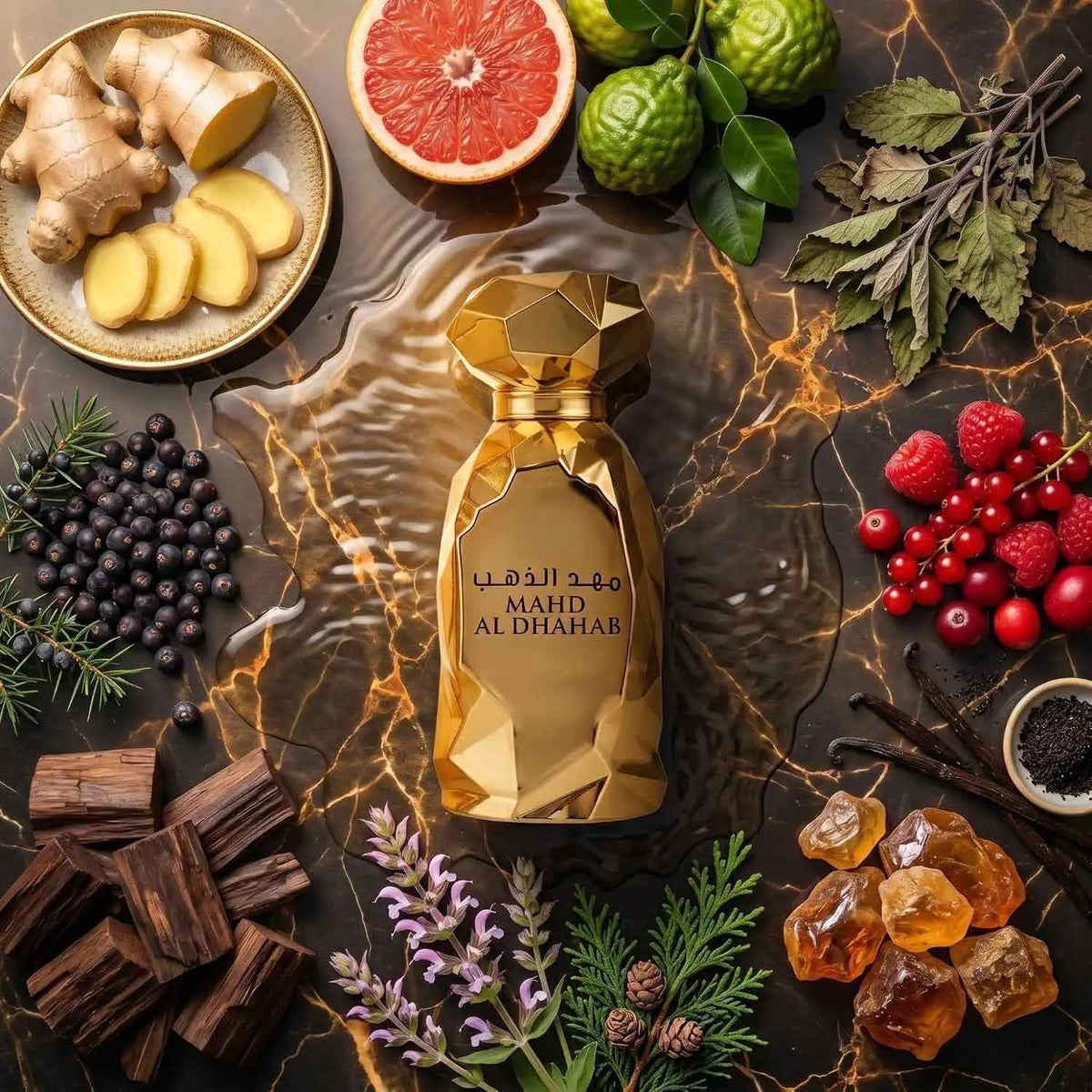Arabiyat Prestige Mahd Al Dhahab Eau De Parfum, Luxurious Oud Amber Scent, Long-Lasting, Unisex, for Dinner, Business & Gifting.