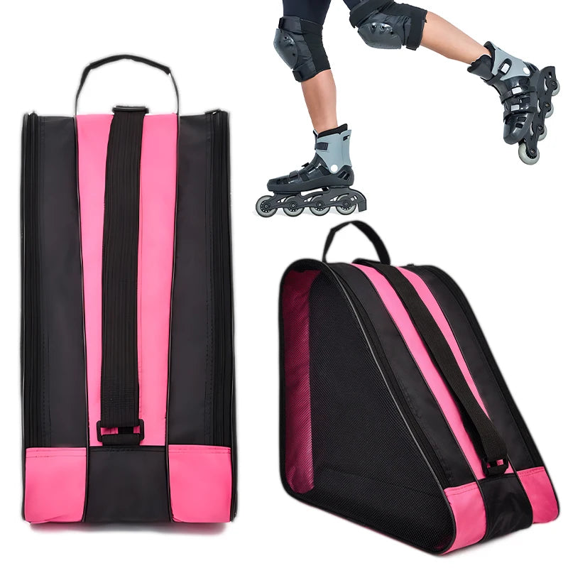 Portable Roller Skates Bag Ice Skating Shoes Cover Large Capacity Breathable Kids Inline Skates Storage Bag Skating Shoes Bags