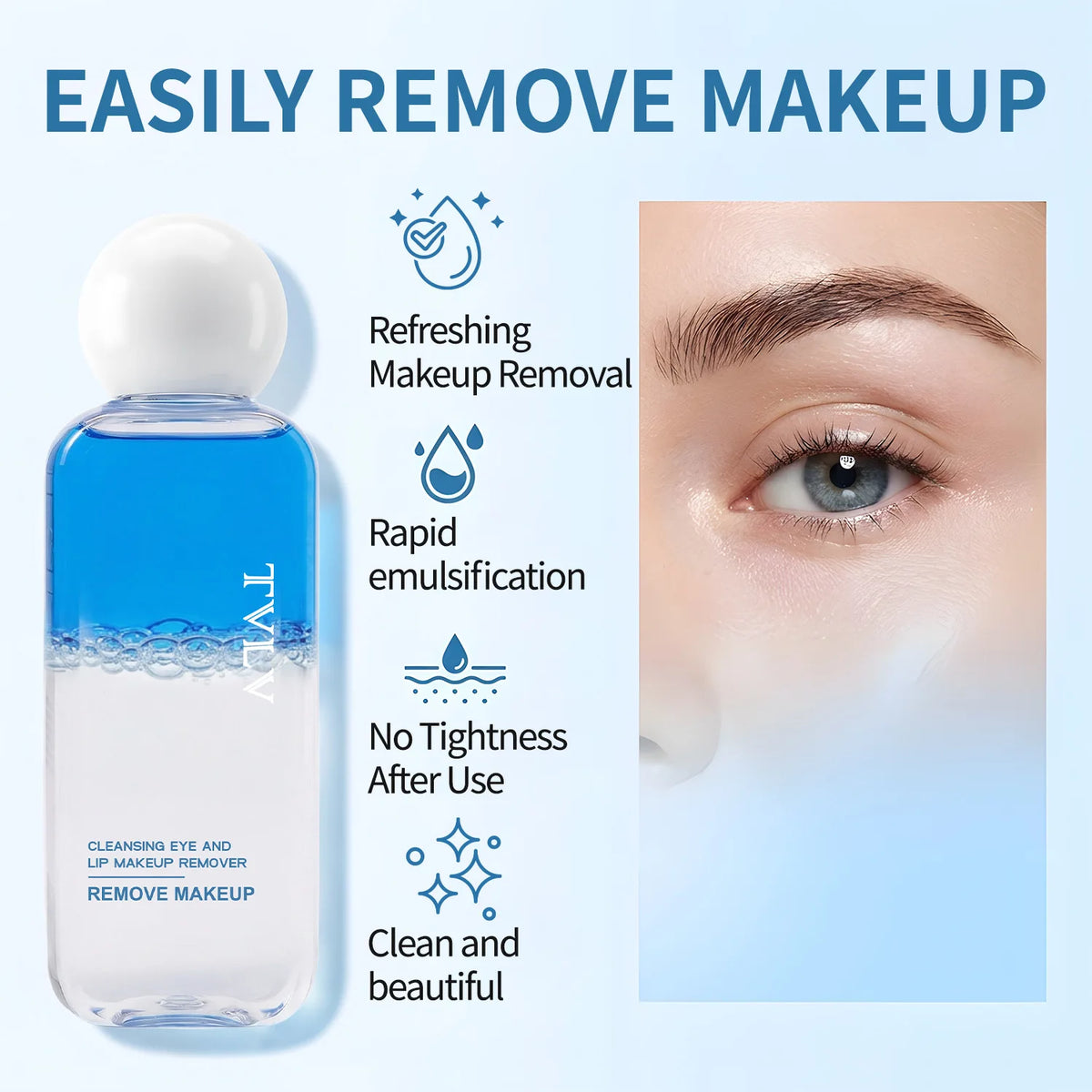 TVLV Gentle Makeup Remover, Refreshing and Gentle in Its Removal, Without Causing Tension, Effectively Cleansing The Makeup.