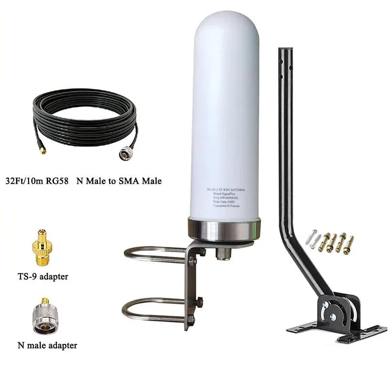 5G 4G LTE Antenna Outdoor Omni Directional Cellular WiFi Antenna Long Range SMA ts9 External Wide Band 698-6000MHz 10dbi