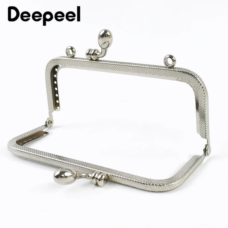 1/2/5Pcs Silver Embossed Metal Purse Frame Kiss Clasp  8.5-20cm Bag Handle for Handbag Wallet WovenBag DIY Handmade Accessories