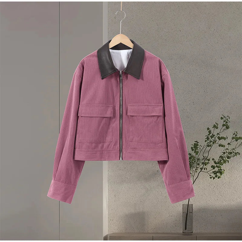 Women Dusty Faux Suede Bomber Jacket Stand Collar Zip Up Loose Drop Shoulder Elastic Hem Casual Fall Outerwear 2026 Fashion Coat