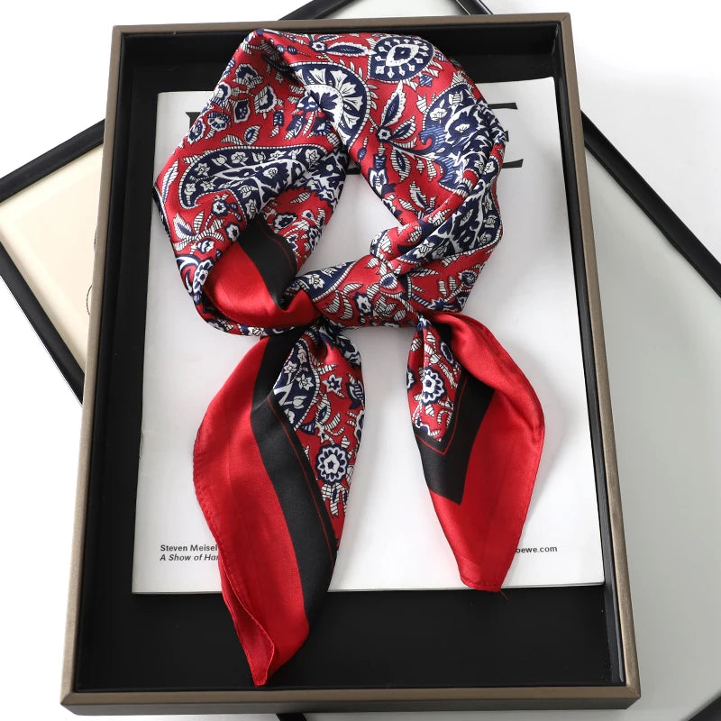 Lady Hair Dot Scarf Female Silk Square Scarves Head Wraps for Women Bandana Fashion Foulard Shawls Female Neckerchief Summer