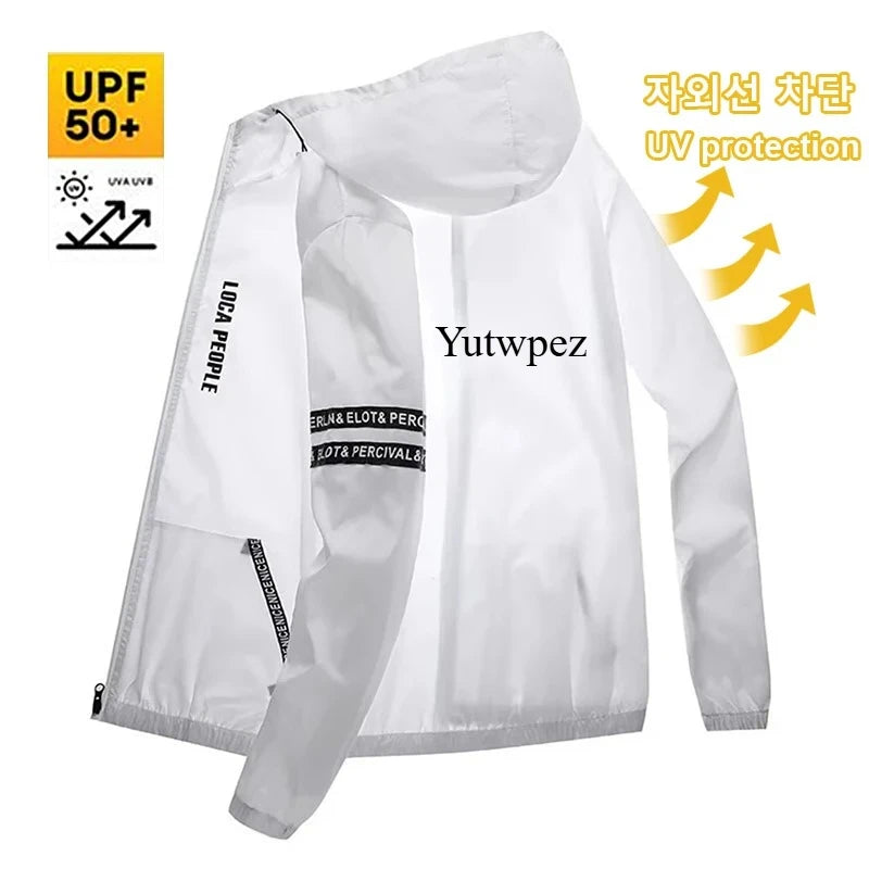 Outdoor Hiking UPF50+ Summer Sun Protection Cycling Men's Casual Quick-drying Bicycle Sports Hooded Jacket Thin Skin Windbreaker