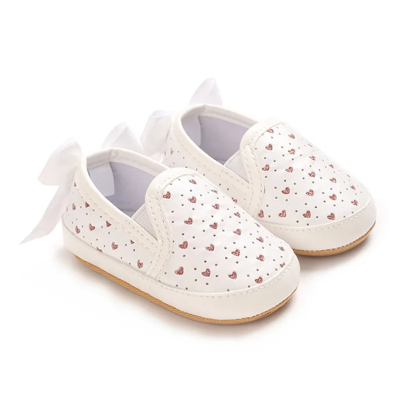 Baby Learning Walk Shoes, Cute Printed & Bow Sneakers, Soft Sole Casual Footwear for Infants 0-18M