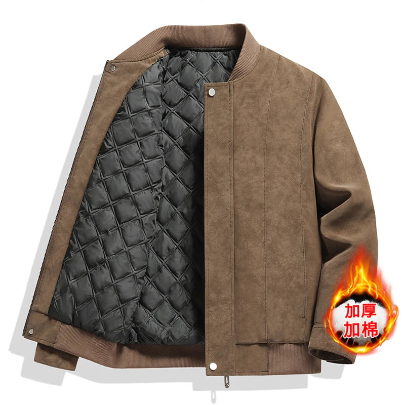 Leather Jacket Men Suede Coats Winter Windbreaker Oversized 6XL 7XL 8XL Plus Size Street Moto Autumn Brand Waterproof Softshell