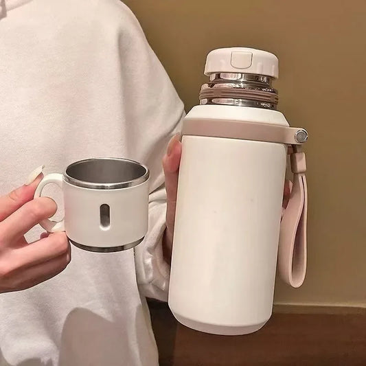 Stainless Steel Vacuum Insulated Tumbler Portable Outdoor Activity Handheld Cup Ultra Long Time Heat Retention