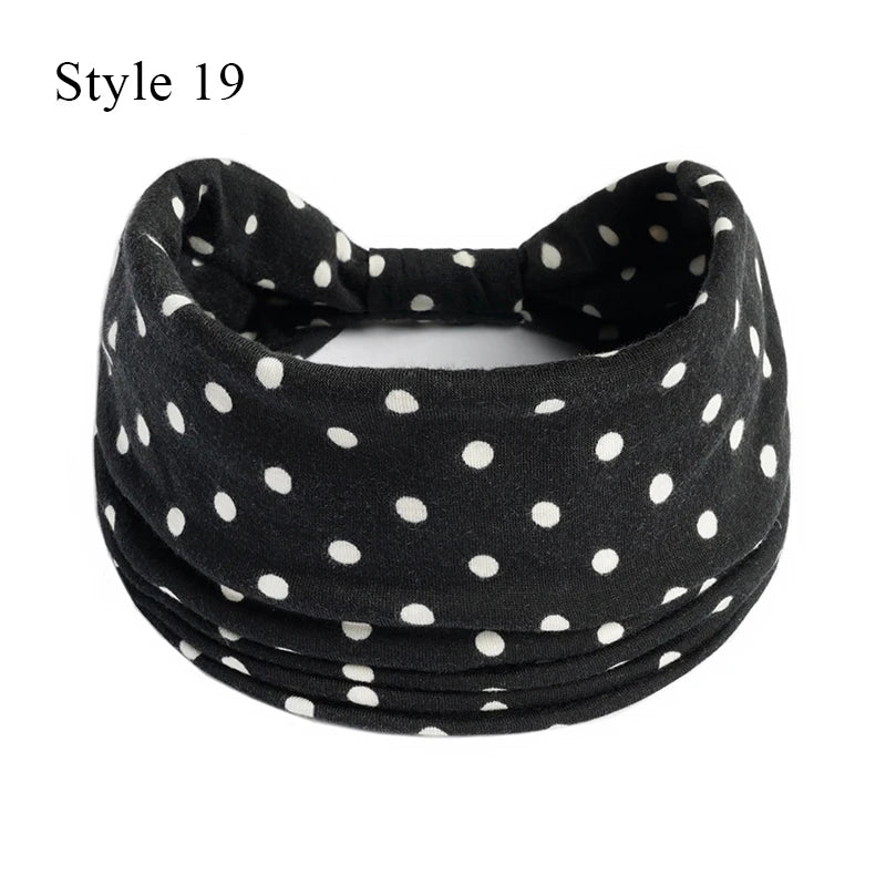 Bohemian Knot Turbans Yoga Elastic Head Wrap Women Fashion Vintage Elastic Hair Band Lady Wide Headbands Female Hair Accessories