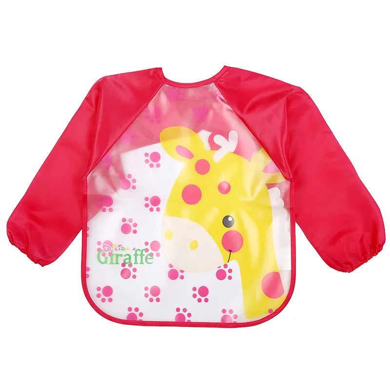 0-4 Years Baby Bibs Waterproof Kid Eating Clothing Children's Long Sleeves Feeding Smock Bib Baby Apron Bandana Bibs Clothes