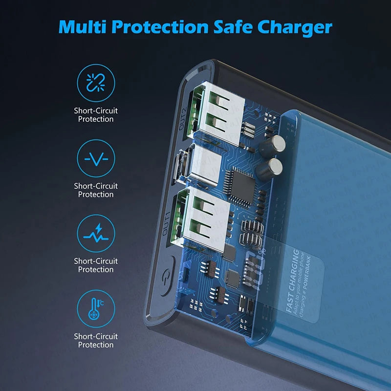 Original 120W Powerbank 50000mAh Mobile External Spare Battery Portable Charger Super Fast Charging For iPhone Xiaomi Power Bank