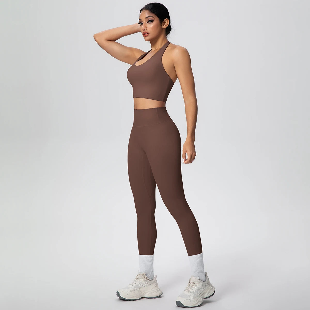 2PCS/set Yoga Set for Woman's Sexy Backless Halter Bra Sports Top Quick Drying Legging Summer Gym Fitness Pants Yoga Set