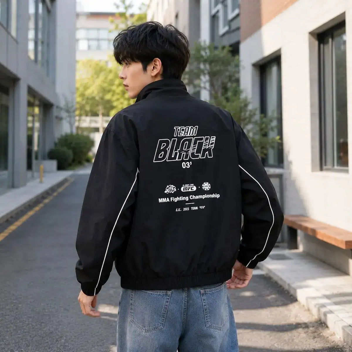 Korean Manhwa Jinx Team Black Windbreaker Jacket Men Women Sports Coat Loose Track Activewear Joo Jaekyung Y2K Coat Unisex