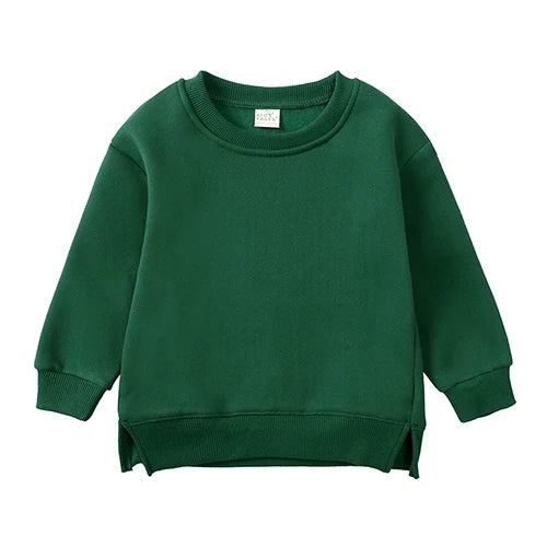 2026 Winter Spring Hoodies Pullovers Kids Boys Girls Clothes Korean Baby Thicken Fleece Sweatshirt Children's Clothing 6M-7T