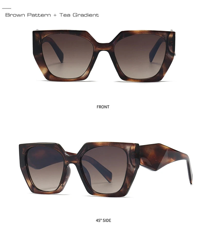 SHAUNA Retro Polygon Cat Eye Women Sunglasses Fashion Brand Designer Colorful Gradient Men Sun Glasses Shades UV400