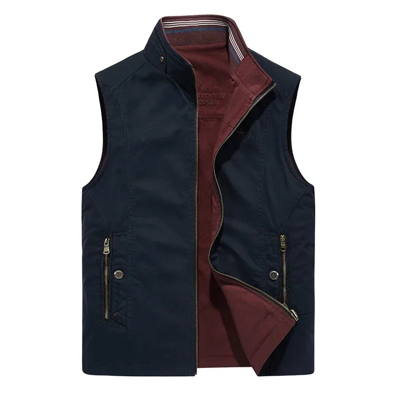 Autumn Mens Military  Vests Sleeveless Top Jacket Cotton Casual Multi Pocket Vest Men Waistcoat Coat Brand Clothing