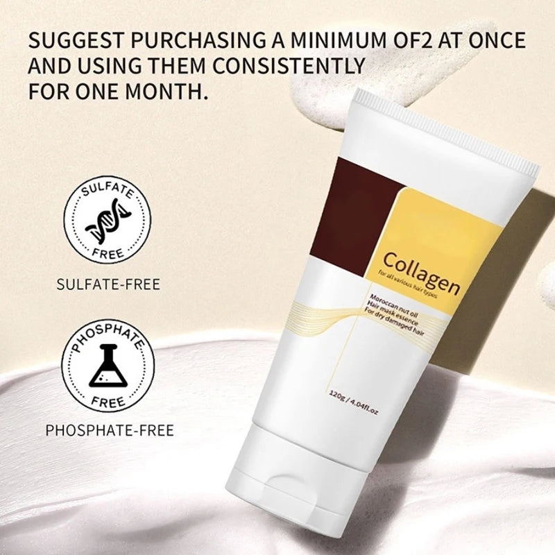 1/3 Pcs Hair Mask 120ml Each Deep Conditioning Treatment Repair Dry Damaged Hair Moisturizing Nourishing Keratin Collagen Argan Oil Smoothing Frizz Control For Women Men All Hair Types