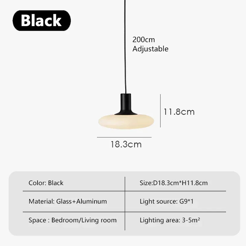 Modern Designer Glass LED Ceiling Hanging Pendant Lamp Luminum for Reading Bedroom Restaurant Dining Room Indoor Home Decoration