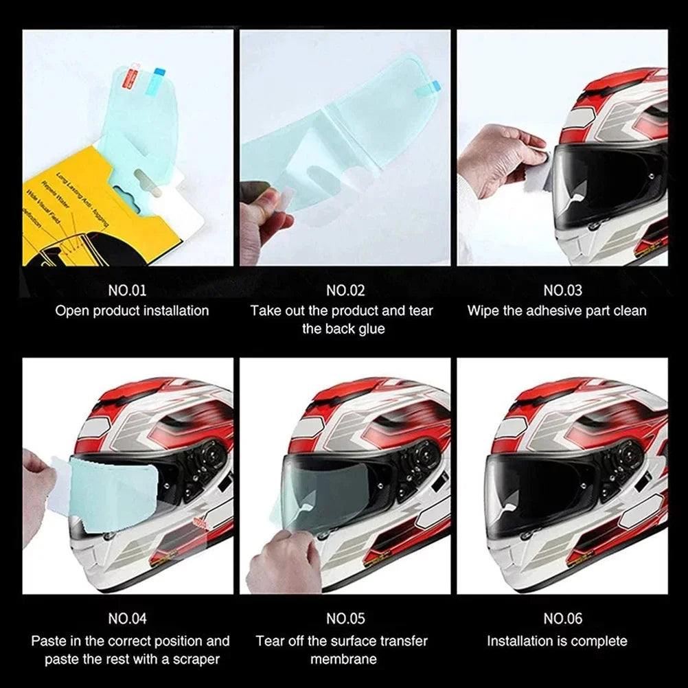 Motorcycle Helmet Anti-rain and Anti-fog Films Safety Driving Durable Nano Coating Clear Sticker Film Motorbike Accessories