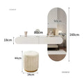 Off-white Hanging Dressing Table Minimalist Wall Mounted Vanity Unit with Mirror Bedroom Furniture Modern Design