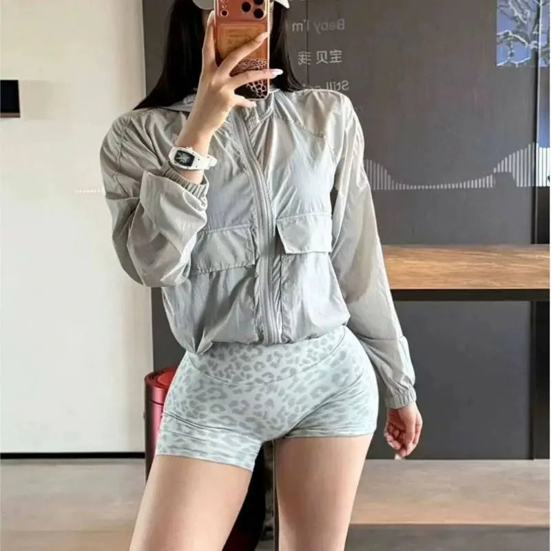 Women's High Waist Butt Lifting Yoga Biker Shorts New Leopard Print Slim Fit for Gym Workout Training