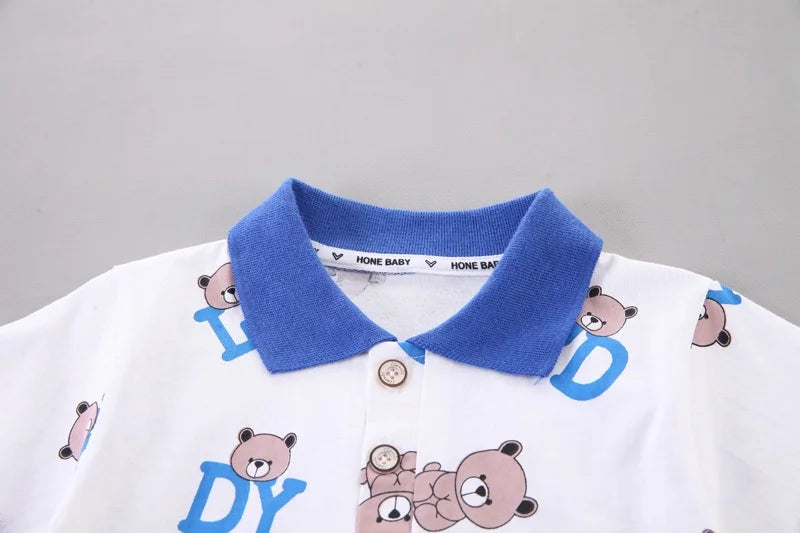 Baby New Summer Cartoon Clothing Children Boy Girls cartoon Printe Bear T Shirt Shorts 2Pcs/sets Kids Infant Toddler Cacual