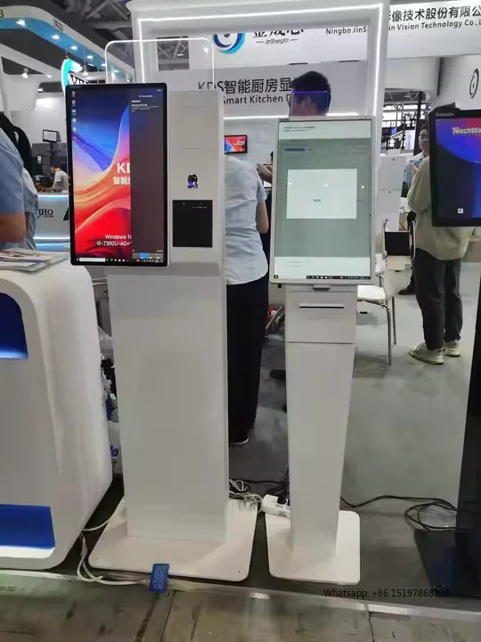 15.6 21.5 24 27 32 Inch Floor Standing/Wall Mounted Self-Service Payment Kiosk With QR Code Scanner 80mm Thermal Printer