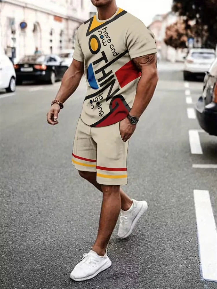 2026 New 3D Printed Skull Men's Casual Short-sleeved Top And Shorts, Daily Simple And Casual Versatile Men's 2pcs Set 2XS-6XL