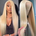 613 Blonde 30 40 Inch Bone Straight Human Hair Wig 13x6 Hd Lace Frontal Wig Brazilian 220 Density Colored Human Hair Lace Front Pre Plucked Wigs