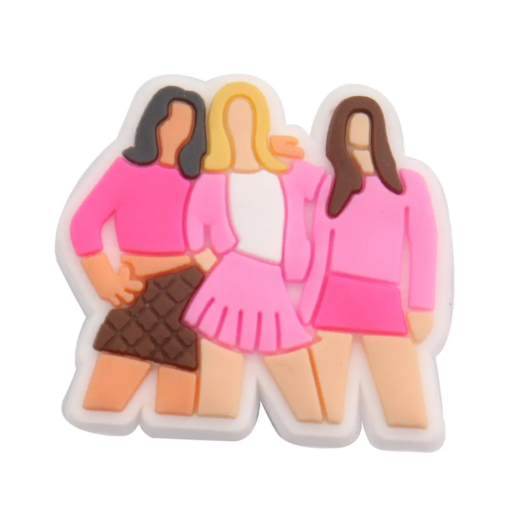 1-35PCS PVC Shoe Charms Limit Dose Not Exist Cool Libra Girls Thank You Love Feminist Buckle Clog Hole Slipper Decoration