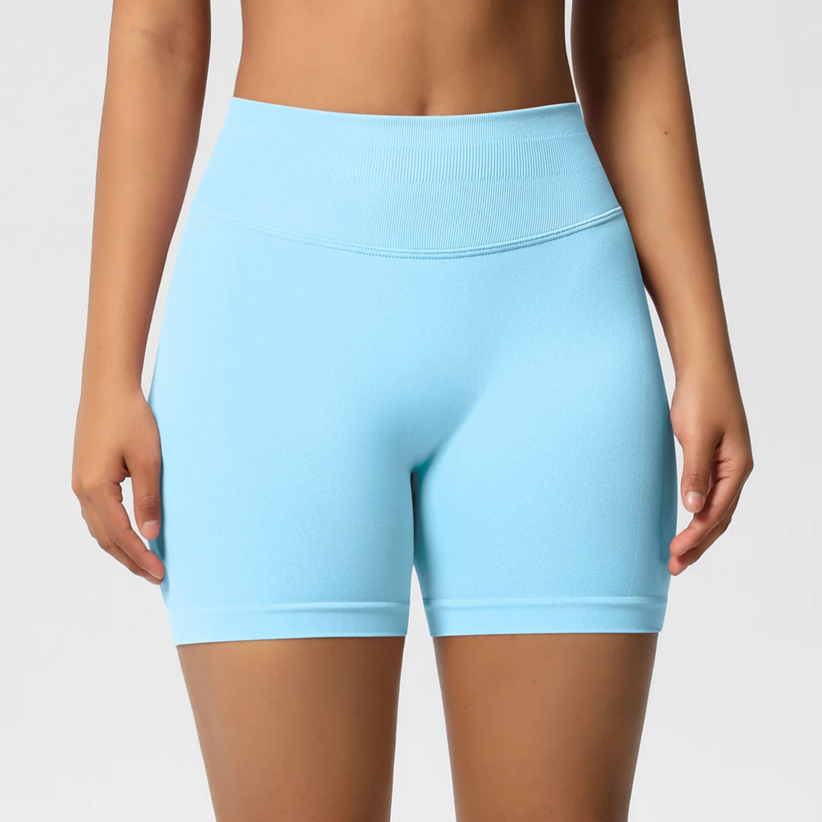 Women Shorts Low Ribbed Waist Band Yoga Shorts Seamless Scrunch Bum Workout Gym Shorts Booty Hight Stretch Running Shorts