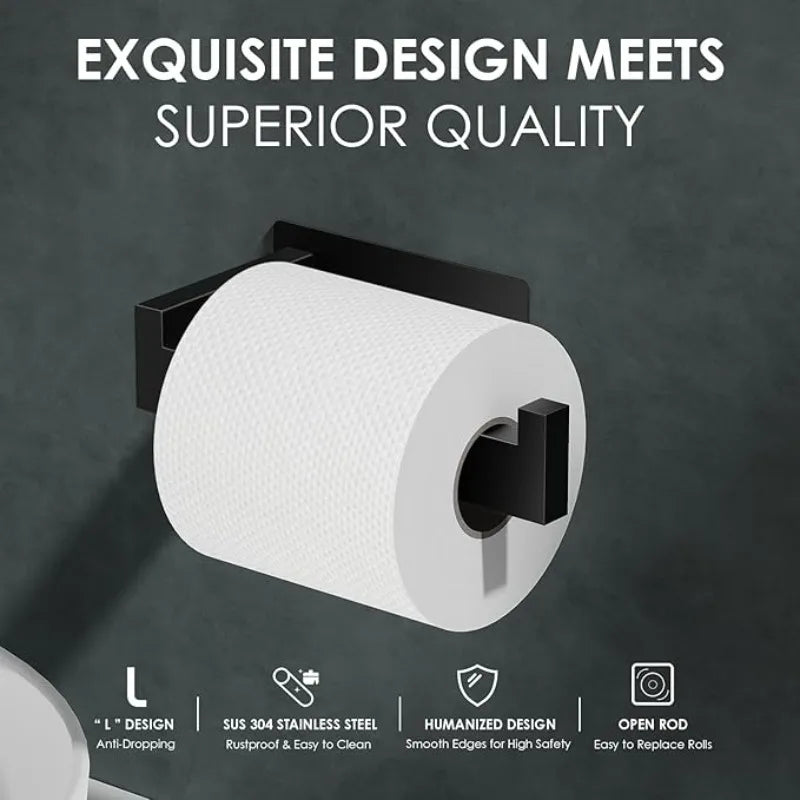 Self Adhesive Toilet Paper Holder Stainless Steel No Drill Wall Mount for Bathroom Kitchen RV Rustproof Space Saving Tools