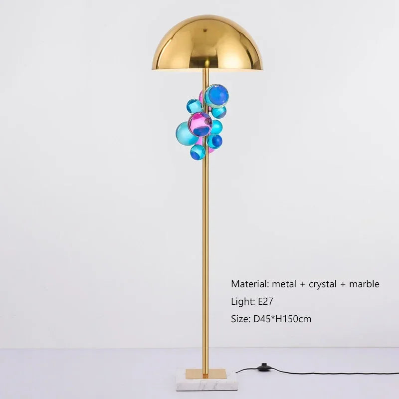 Nordic Creative LED Floor Lamp Colored Glass Ball Italian Designer Mushroom Lamp Living Room decoration Bedroom Reading Light