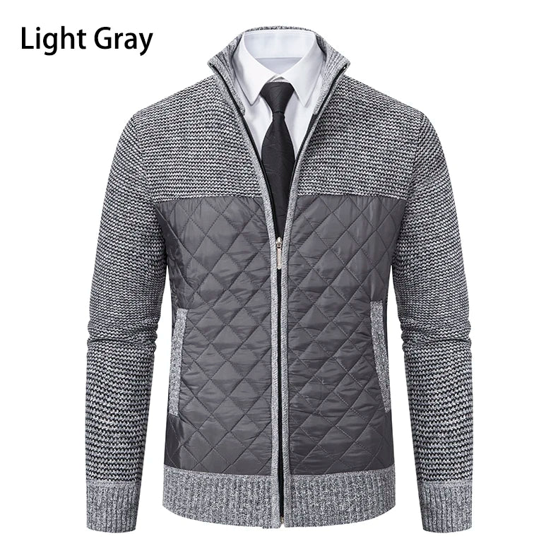 Autumn Winter Sweater Men's Loose Cardigan 2023 New Cold Cold High Neck Jumpers Patchworked Windbreaker Causal Jackets