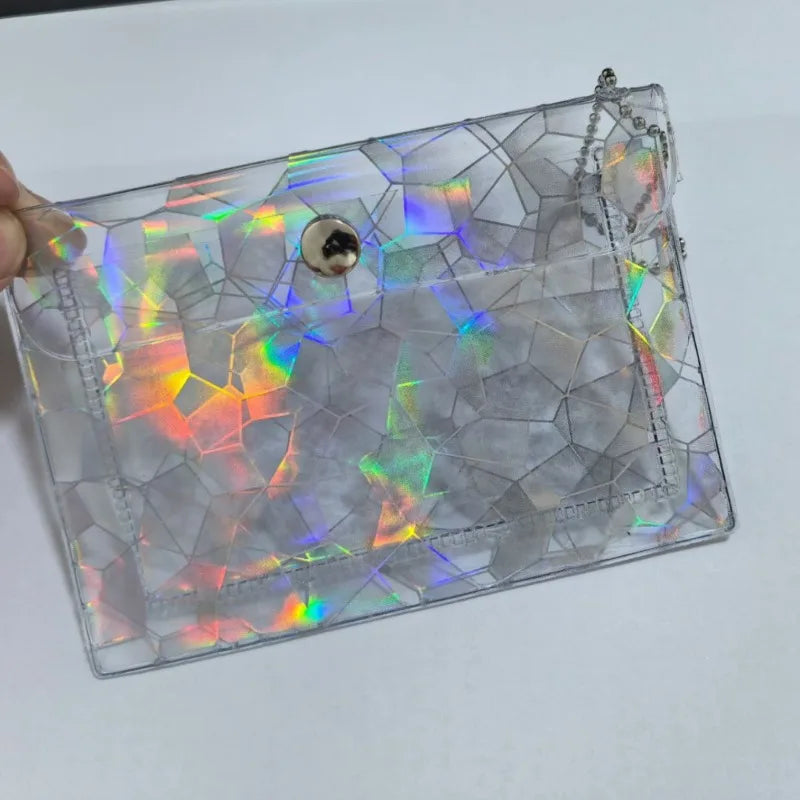 Transparent Laser Star Card Bag Children's Coin Purse Mini Cute Wallet for Women Cash Credit Card Holder Organizer