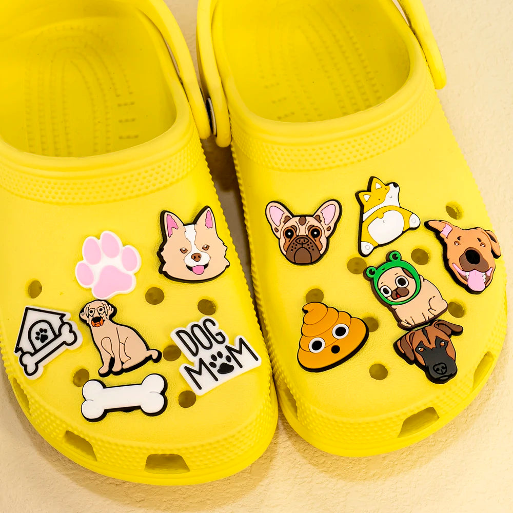 1pcs PVC Dog Shoe Charms Corgi Bulldog Puppy Husky Shoe Decoration Pins for Women Men Kids Sandal Accessories Buckle Ornament
