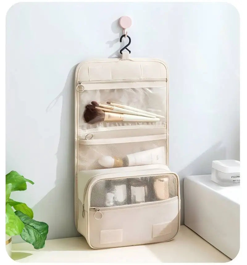 Portable Hook Toilet Bag Multi Functional Travel Waterproof Wear Resistant Multi Layer Storage Large Capacity Makeup Bag