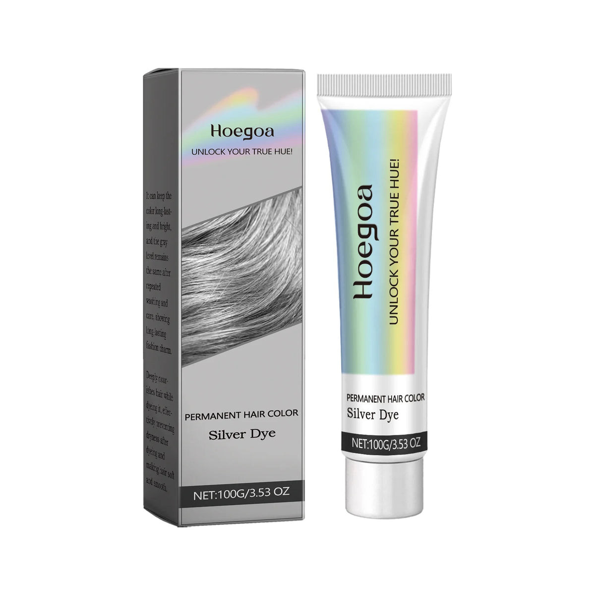 Gray Color Hair Dye Cream Unisex Smoky Silver Punk Style Light Color Metallic Permanent Nourish Natural Trendy Beauty Hair Care
