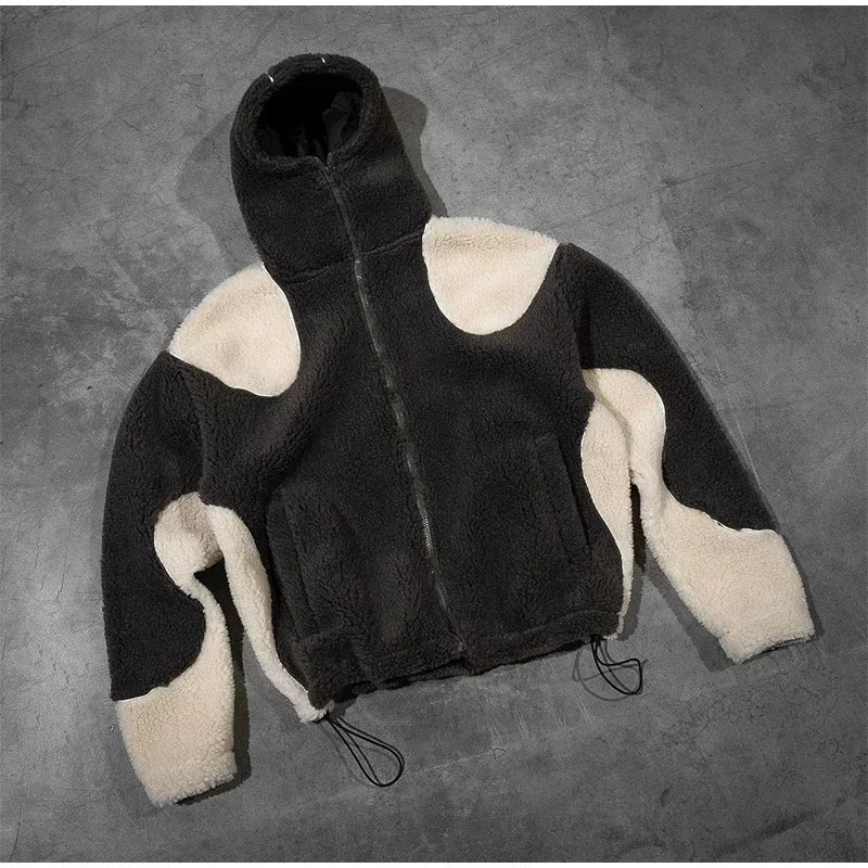 Y2K Zip up Hooded Sweater Harajuku Gothic Fleece Jacket Oversized Streetwear Men Women Hip Hop Fashion vintage sweatshirt top