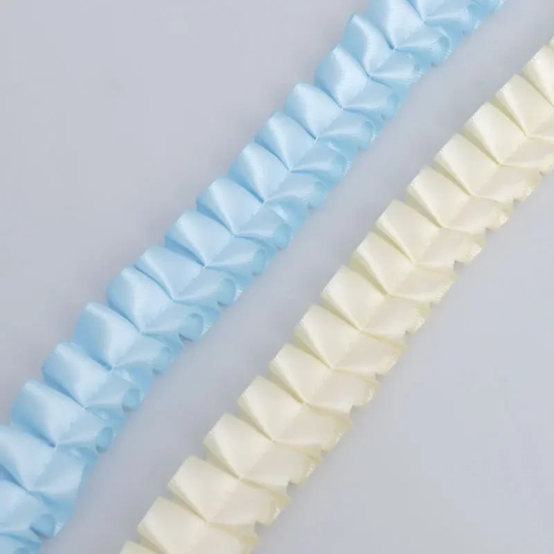 DIY Handmade Lolita Bag Accessories 2.5cm Width Polyester Ribbon with Pleated Ruffle Edge Lolita Decorative Clothes Hats Bags 1M