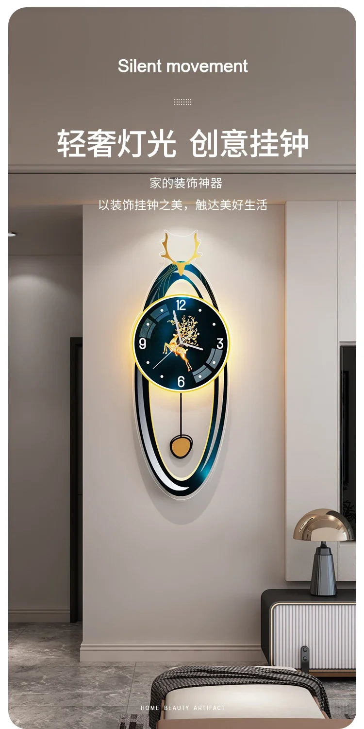 Aesthetic Bathroom Wall Watch Metal Art Bedrooms Korean Luxury Digital Clock Wall Modern Relogio De Parede Room Decorations