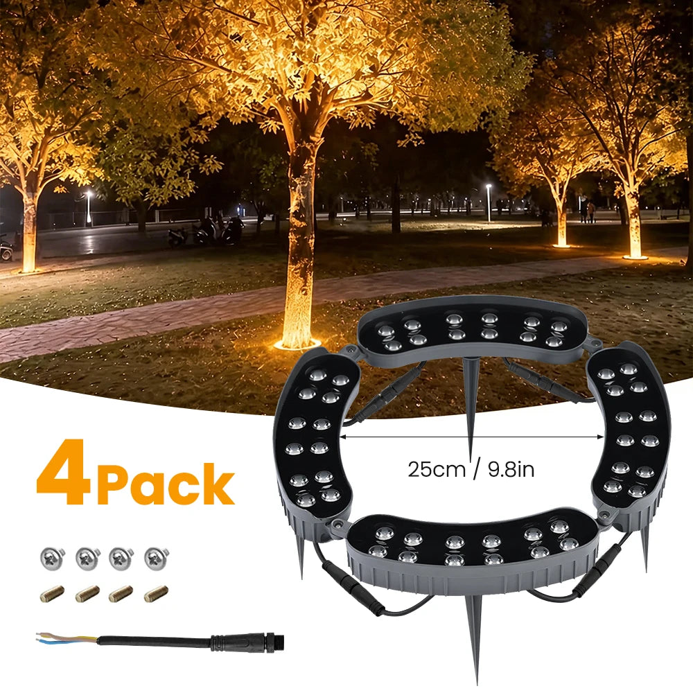 1-6Pcs Outdoor LED Tree Hugging Lamp 220V IP65 Waterproof Warm Light Garden Park Courtyard Decor Lamp Circular Tree Spotlight